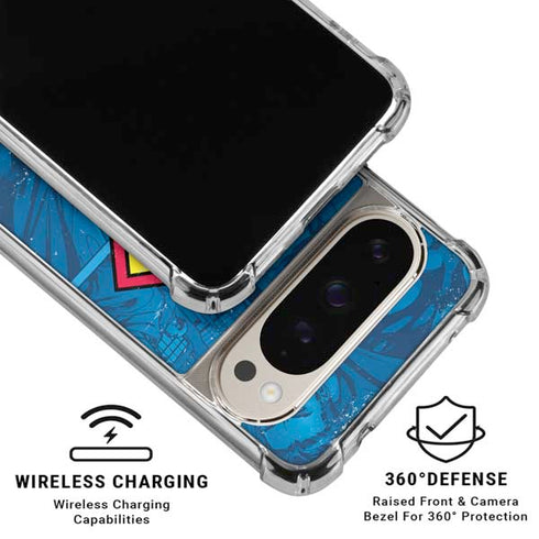 DC Comics Superman Logo Background Pattern Pixel 9 Pro XL Clear Case